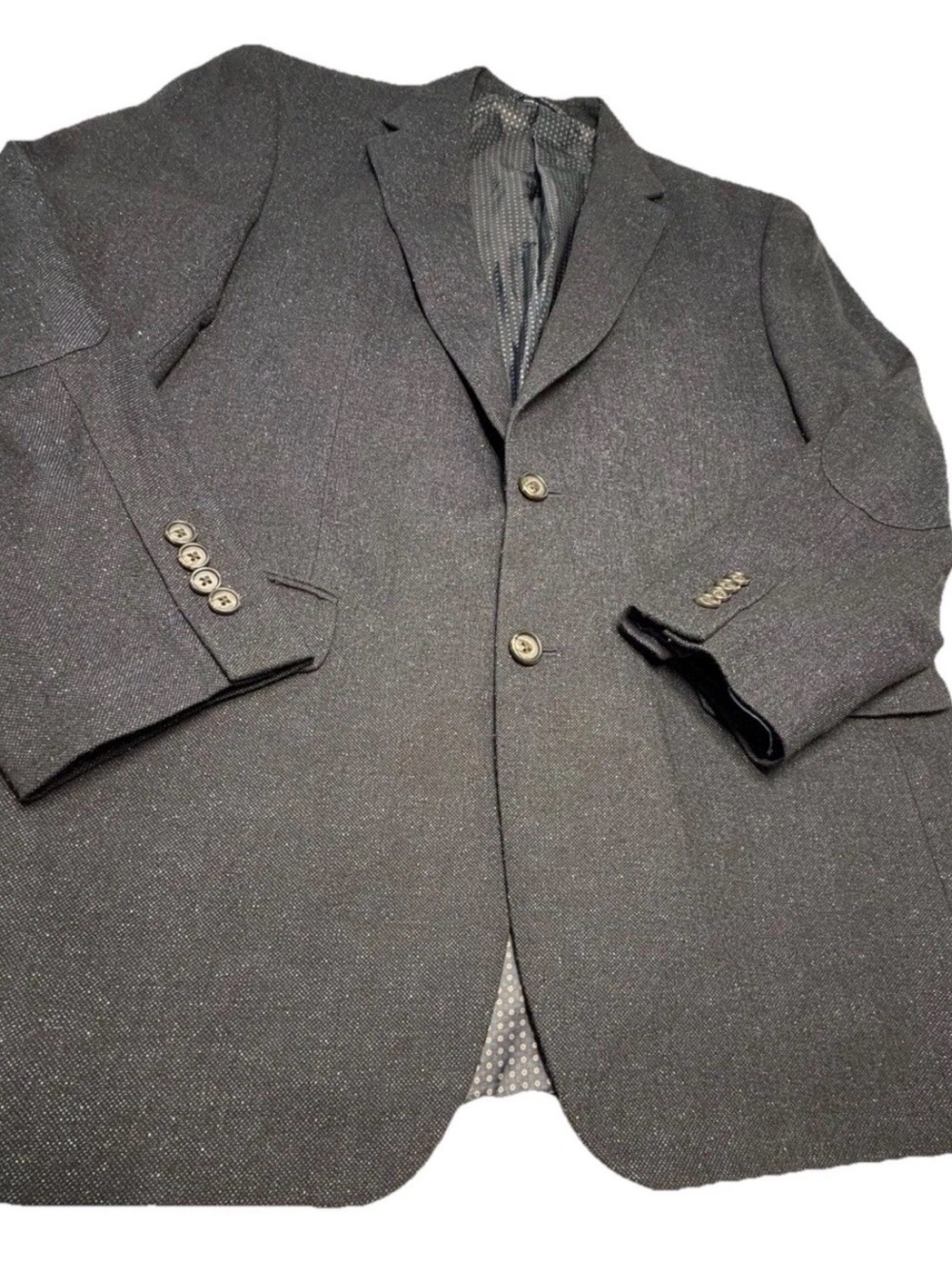 Vtg Ralph Ralph Lauren Wool Silk Blazer Sports Coat 42L Elbow Patches Blue Label